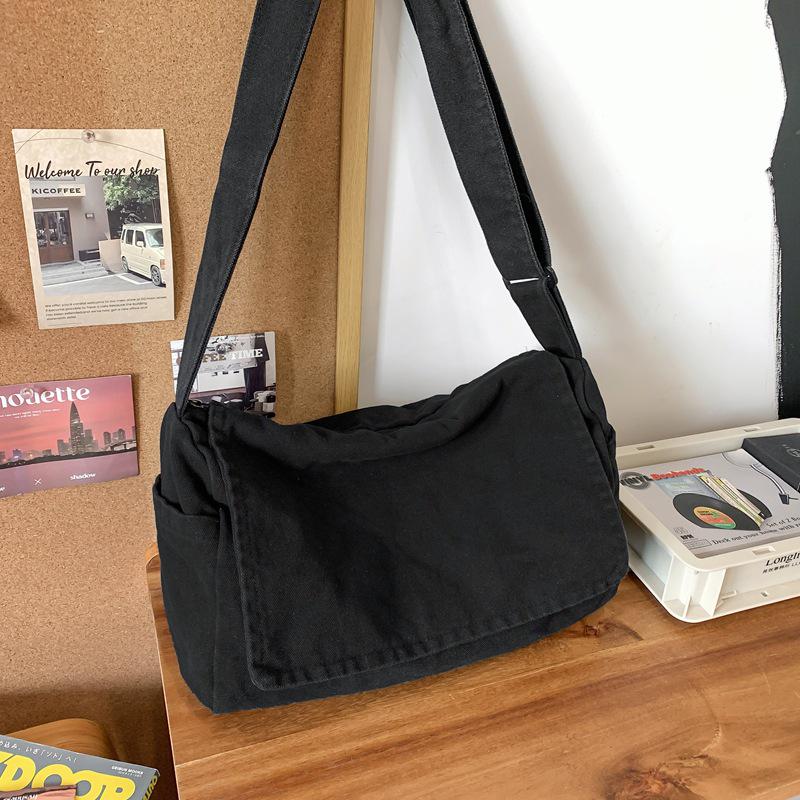 Grand sac bandoulière en toile pour femmes: Style Rétro Japonais, Sac à Dos Polyvalent pour Étudiants