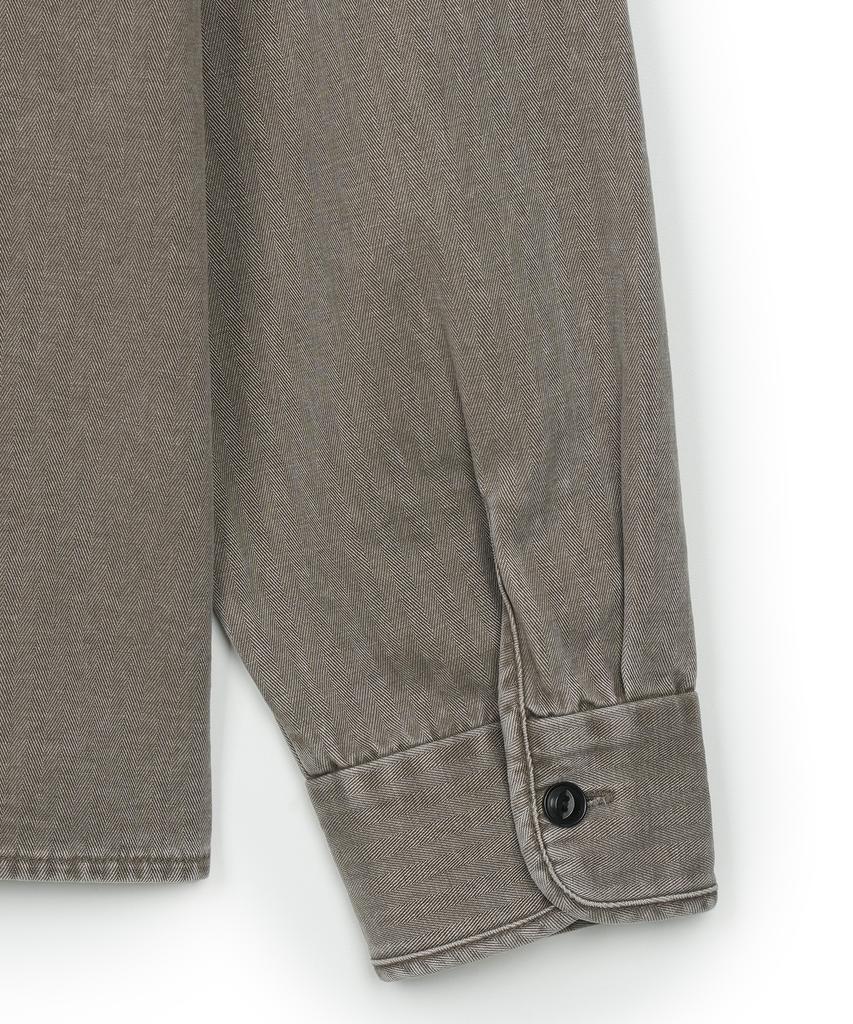 GUVO Washed Open-Collar Shirt, Brown