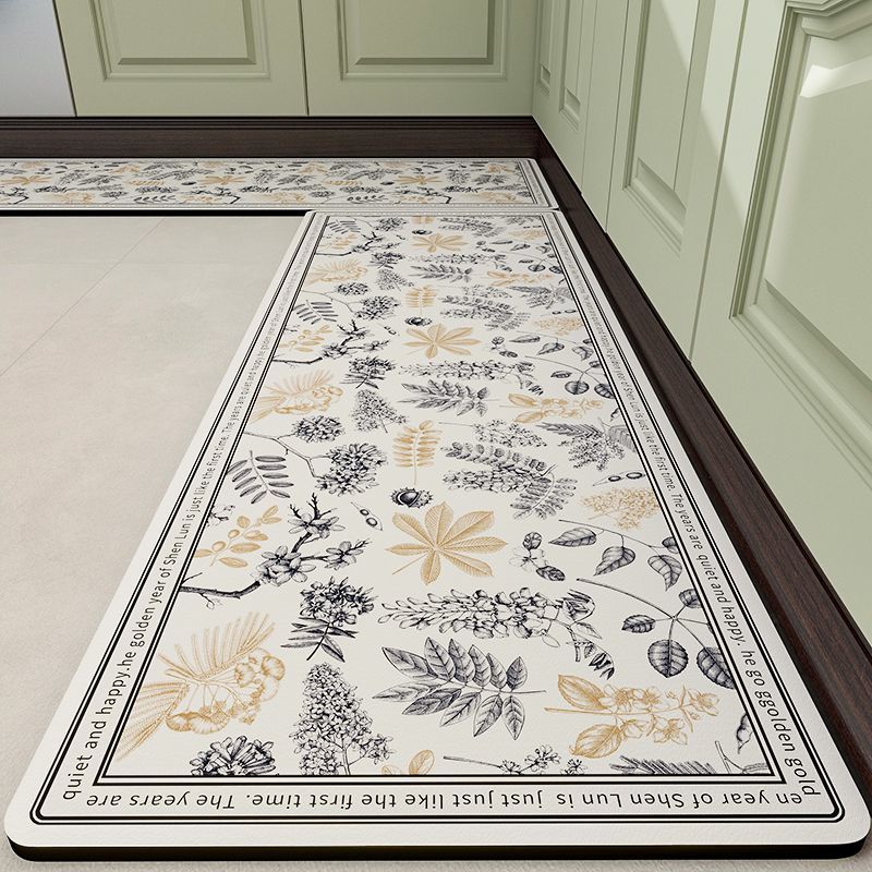 Thickened Kitchen Floor Mats Non-slip and Oil-proof Wipeable Non-washable Dirt-resistant Foot Mats Absorbent Silicone Mats