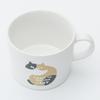 Kakuni Mino Ware Porcelain Cat Mug 330ml Cute Staring Mike Calico Cat Made in Japan K17154