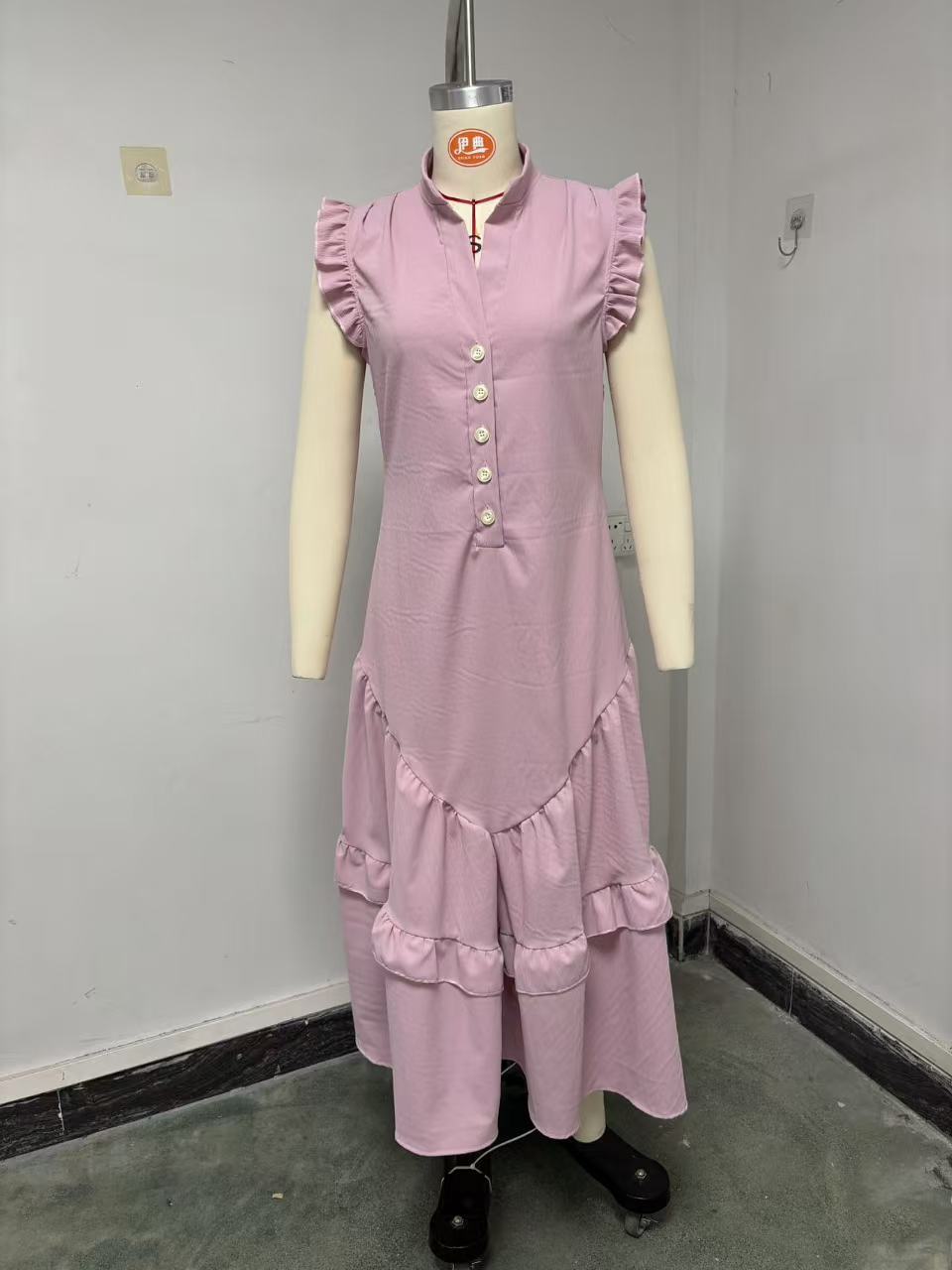 

New temperament elegant minimalist cotton and linen women s sleeveless dress XXL