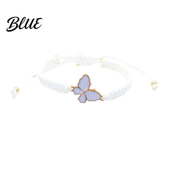Braided Butterfly Bracelet Handcrafted String Rope Adjustable Cheerleader Wristlet Gift