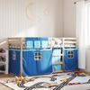 VidaXL Bunk Bed with Blue Curtains 90x190 Cm Solid Pine Wood, Bed, Bed Frame, Low Bunk Bed, Bedroom Furniture 3283905