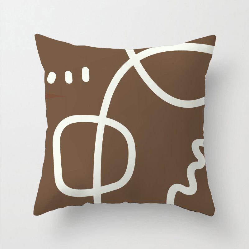 Coffee Colored Geometric Pillow Ins Atmosphere Sofa Cushion Brown Coffee Colored Living Room Cushion Homestay Model Room Pillow