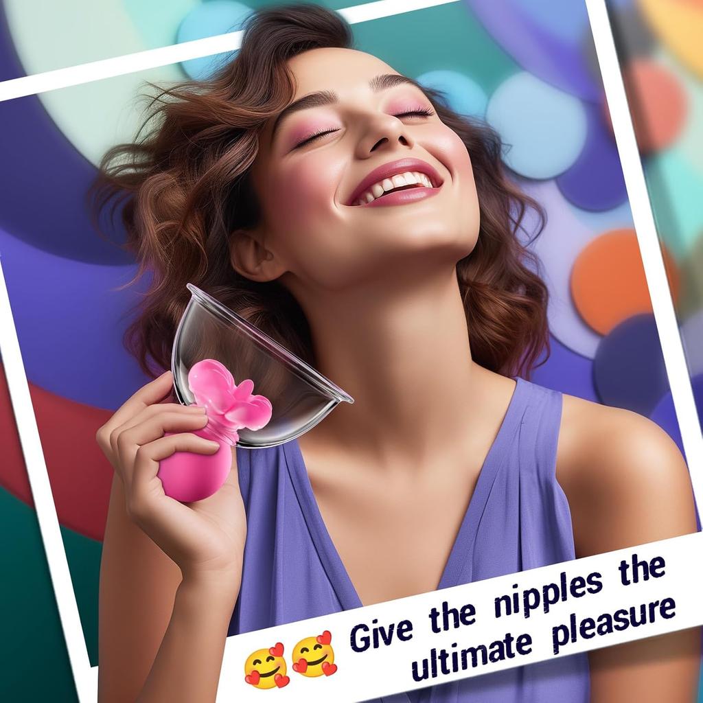 Removable Tongue Nipple Vibrator, Licking Clitoral Sucker, Clitoral Stimulation with 12 Vibration Modes, Vibrating Nipple Clips, Sex Toys