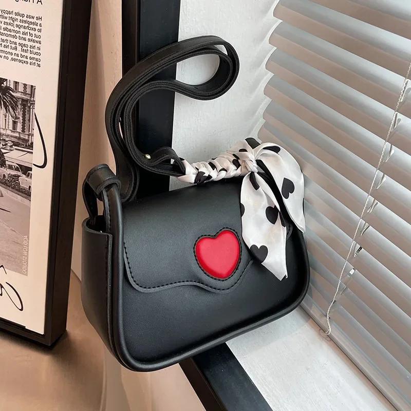Hot Models Cute Lovely Women's Small Square Shoulder Bag Fashion Women's Crossbody Simple Women's Purse Handbag with Scarf
