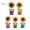 Non Residual Adhesive Ornaments 5Pcs Wobble Sunflower Car Dashboard Decor, Resin Spring Flower Ornament Interior Decoration Flowers with Slip
