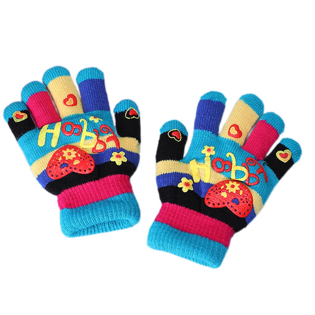 Children Trendy Warm Thermal Gloves Thicken Stylish Mitten Gloves for Cold Weather Winter Cycling Skiing Climbing