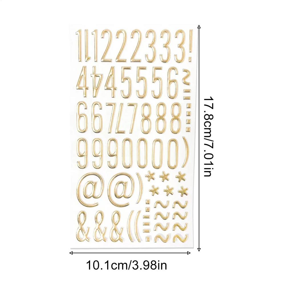 Waterproof Gold Letter Stickers DIY Me&tallic Alphabet & Number Decals Vinyl Stickers For Scrapbooking, Windows, Cars & Signs