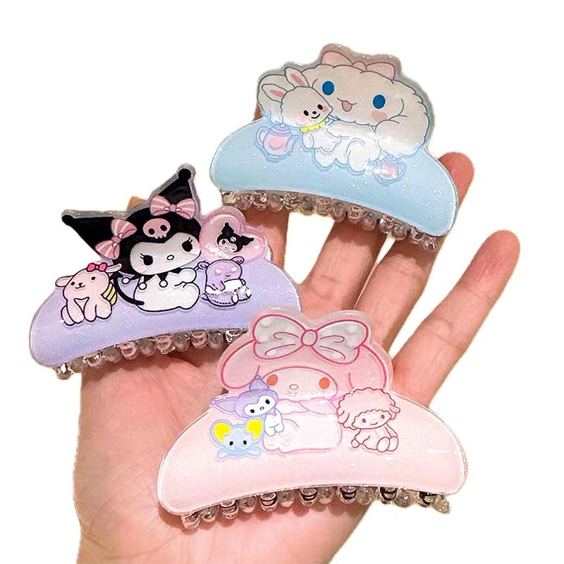 Sanrio Akrylové sponky do vlasů Hello Kitty Cinnamoroll Kuromi Sponka do vlasů Žraločí sponka Doplňky do vlasů Dárky k narozeninám pro dívky