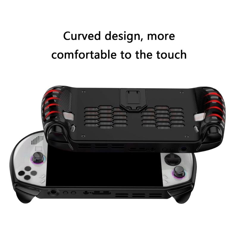 Gamepad-Haut Flexibles Gehäuse für Legion Go S Schutz-Rückabdeckung Hülle Spielkonsolen Kratzfeste Schale mit Ständer