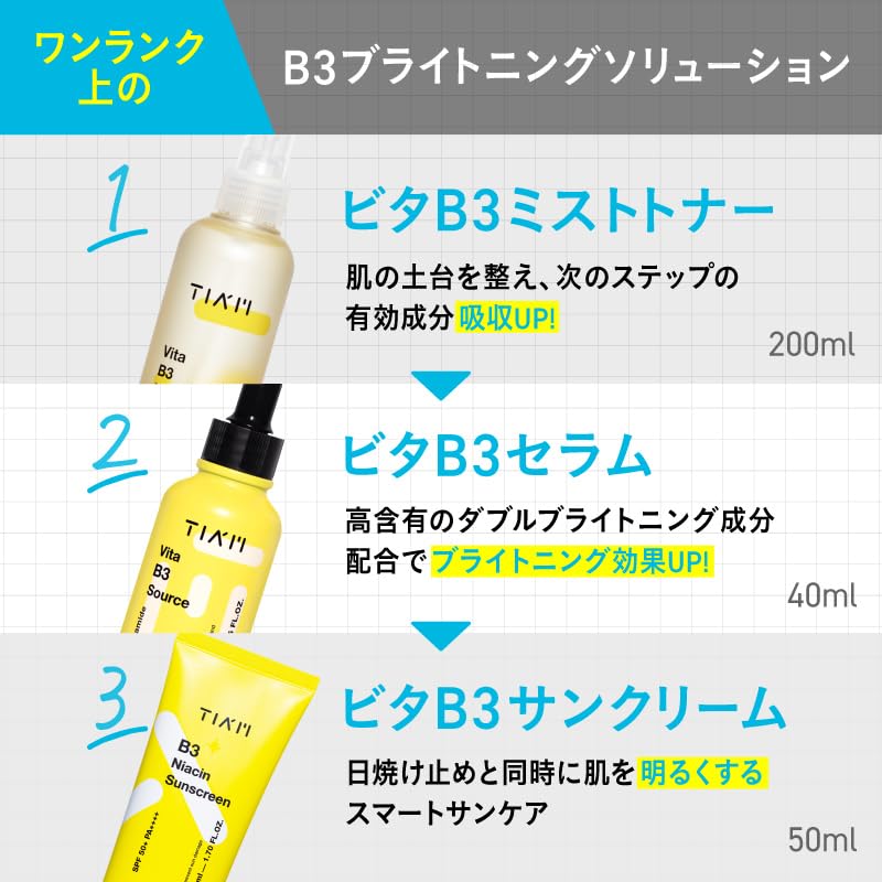 B3 Niacin Sunscreen TIAM Tiam VB3 Niacin Sun Cream 50ml Vitamin Sunscreen Moisturizing Sunscreen Face Facial Sunscreen Whole Body Sunscreen Sunscreen