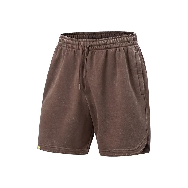 Li-Ning Solid Color Lace-Up Simple Versatile Soft Sports Shorts Men shorts AKSW033-2 M