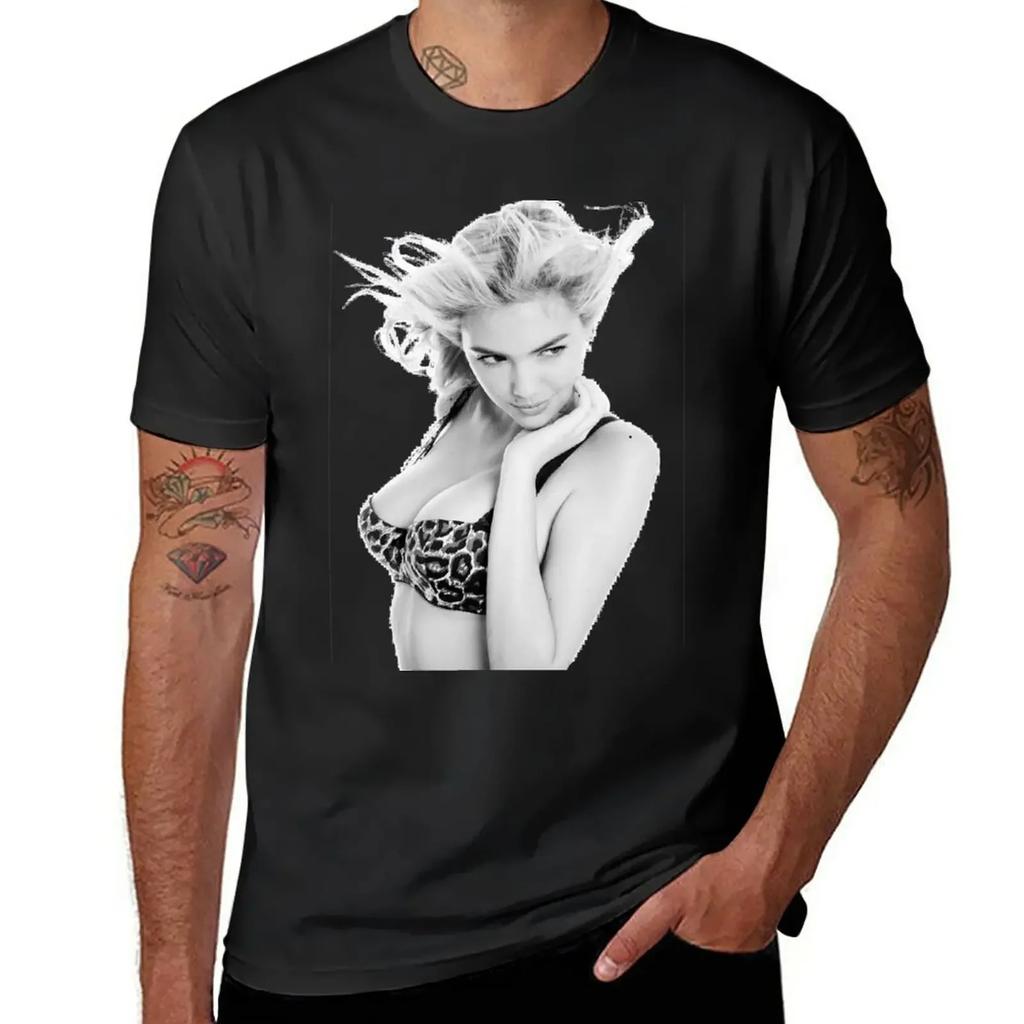 KATE B&W T-Shirt Plain Customizeds Mens Graphic T-shirts Hip Hop