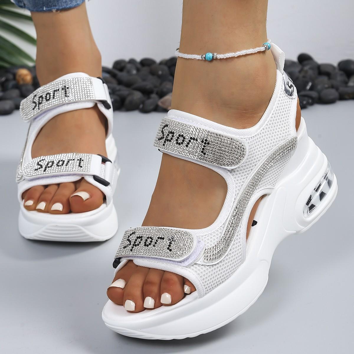 Women s Plus Size Wedge SandalsPeep Toe Platform Sandals Thick Bottom Summer Shoes 42 белый 2480₽