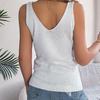 Damen T-Shirt mit V-Ausschnitt, ärmellos, Streifenmuster, für Damen, T-Shirt, Street-Strickmode
