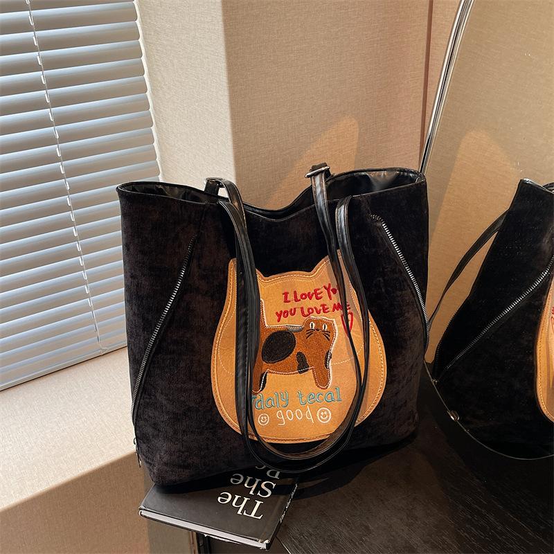 Backpack Bag Women'S Autumn High-Value Biscuits Cat Tote Bag Large-Capacity Shoulder Bag