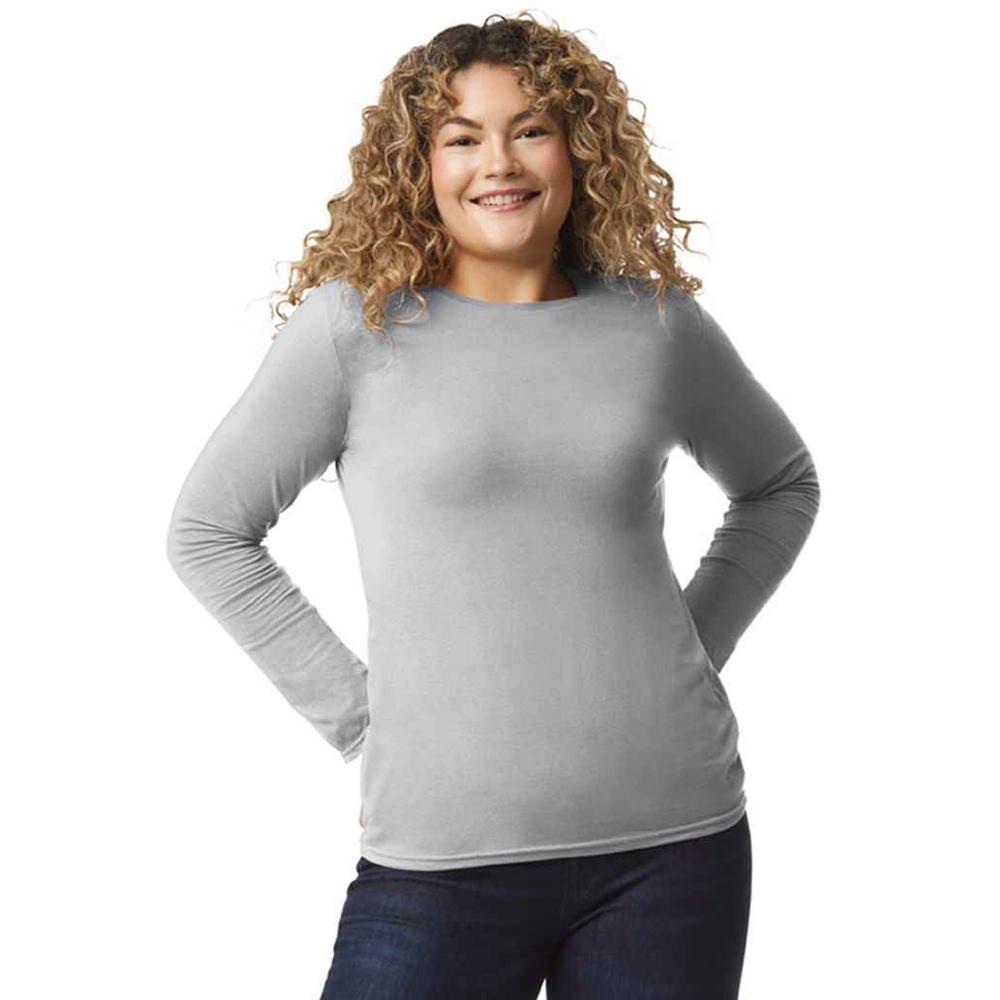 Gildan Unisex Adult Softstyle Plain Long-Sleeved T-Shirt