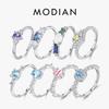 925 Sterling Silver Colorful CZ & Opal Eternity Bands Finger Ring Trendy Stackable Vacation Fine Jewelry For Women Gifts