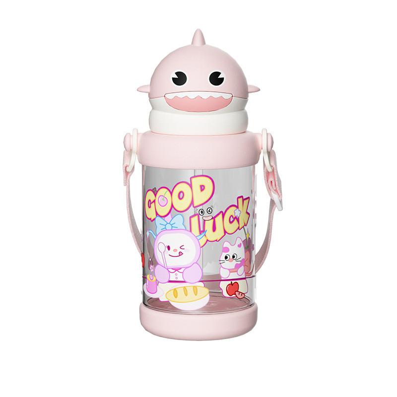 Cartoon Childrens Plastic Cup With Straw And Heat Resistant Material For Outdoor Use