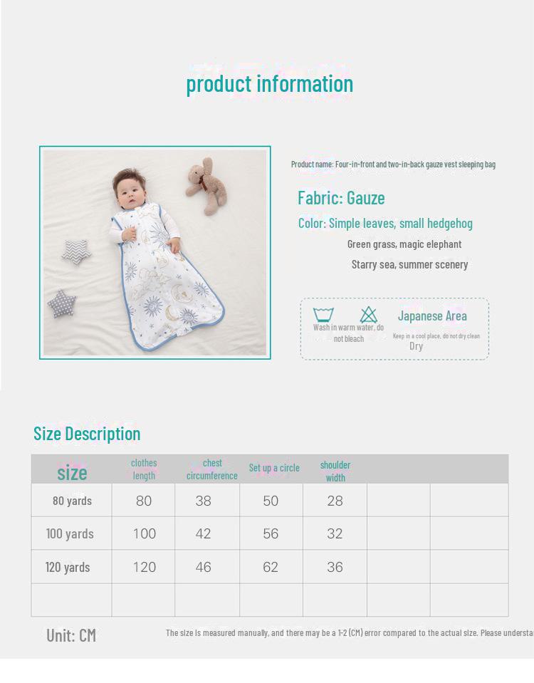 Sac de dormit convertibil pentru bebeluși din muselină de bumbac bambus cu picioare separabile - Primăvară/Vară