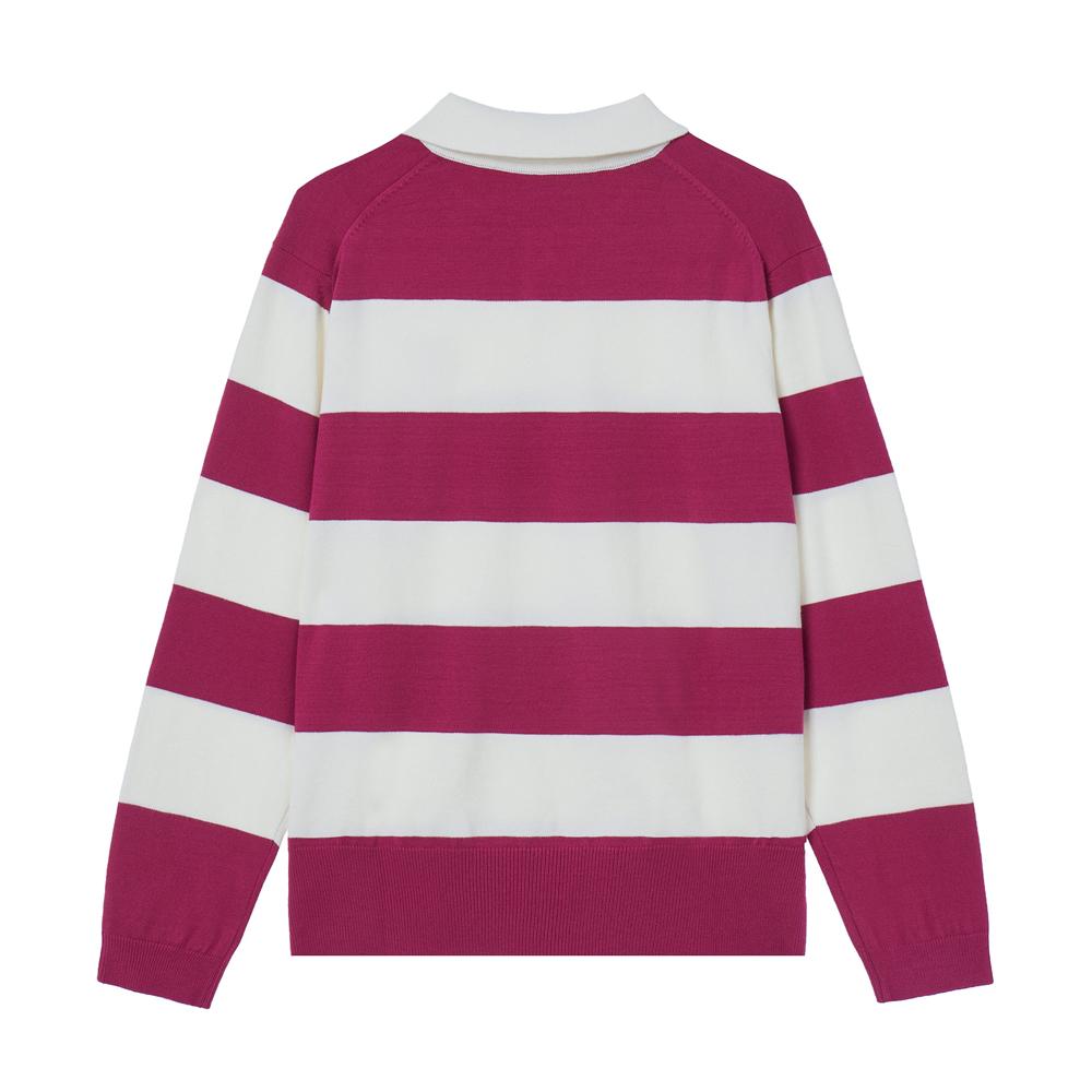 Antomas Textbook Stripe Collared Sweater Men - Red