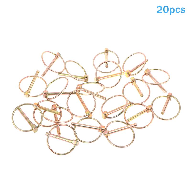 10/20/30 Pezzi 6*50mm Acciaio Spinotto di Sicurezza Robusto Gancio ad Anello per Rimorchio Trattore Bicicletta Passeggino Carico per Fattoria Prato Giardino Camion