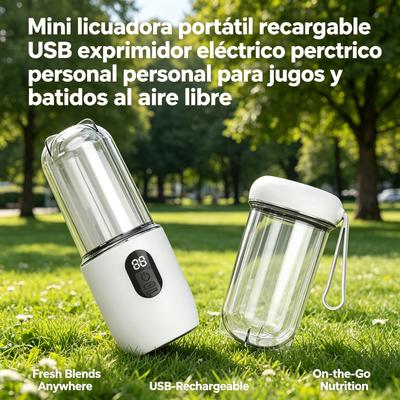 Mini Licuadora Portátil Recargable USB Exprimidor Eléctrico Personal Para Jugos Y Batidos Al Aire Libre