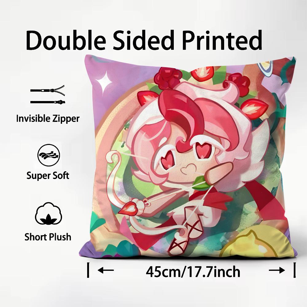 Popular C-Ccookie Run Kingdom Cushion Cover Soft Washable Pillow Case Multi-Scene For Couch Bed Travel Office Use