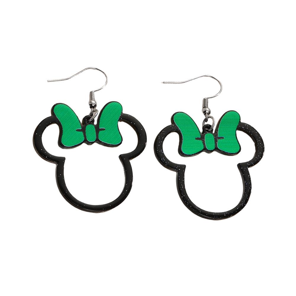 2026 multi-color bow Mickey hollow acrylic earrings cute sweet cartoon character earrings women's gift
