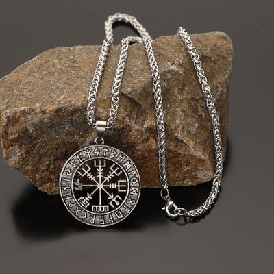 Viking Rune Pendant Necklace: Cross Explosion Retro Style - Trendy, Versatile & Unique Party Accessory