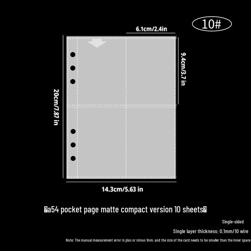 A5 Transparent 2-Taschen-Kartenhalter: Spiel- & Polaroid-Foto-Aufbewahrungsordner mit 6-fach gelochten Nachfüllseiten