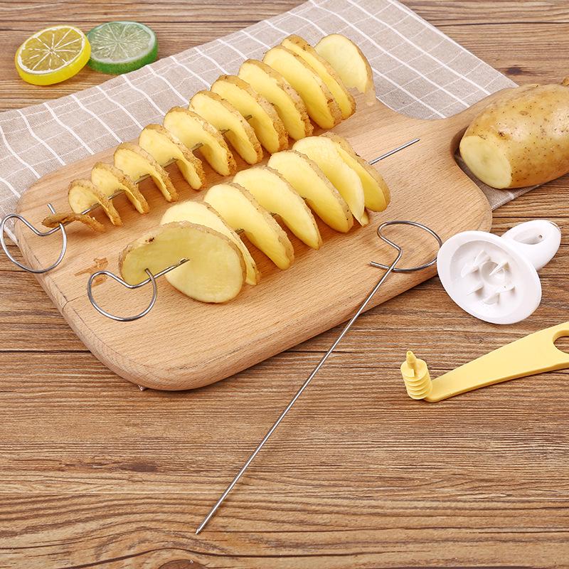 Hand-Crank Spiral Potato Slicer Set for Home Use