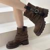 Fashion Chelsea Platform Flats Ankle Boots Suede Women Shoes Designer 2025 Trend New Casual Walking Boots Retro Fad Zapatos Mujer Botas