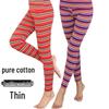 Dames Grote Maten Katoen Wol Gestreept Broek - Herfst/Winter Basislaag