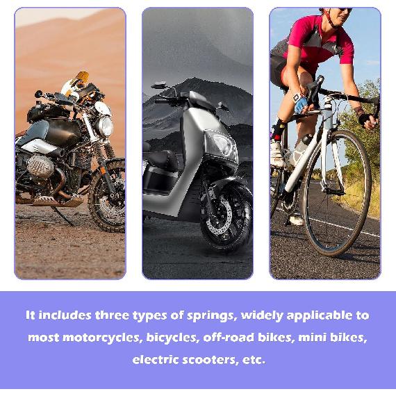 6PCS Motorcycle Kickstand Springs with 3 Size,Steel Kick Stand Spring of Mini Bike Kickstand,Universal Motorcycle Accessories Spring Kit for Bicycle