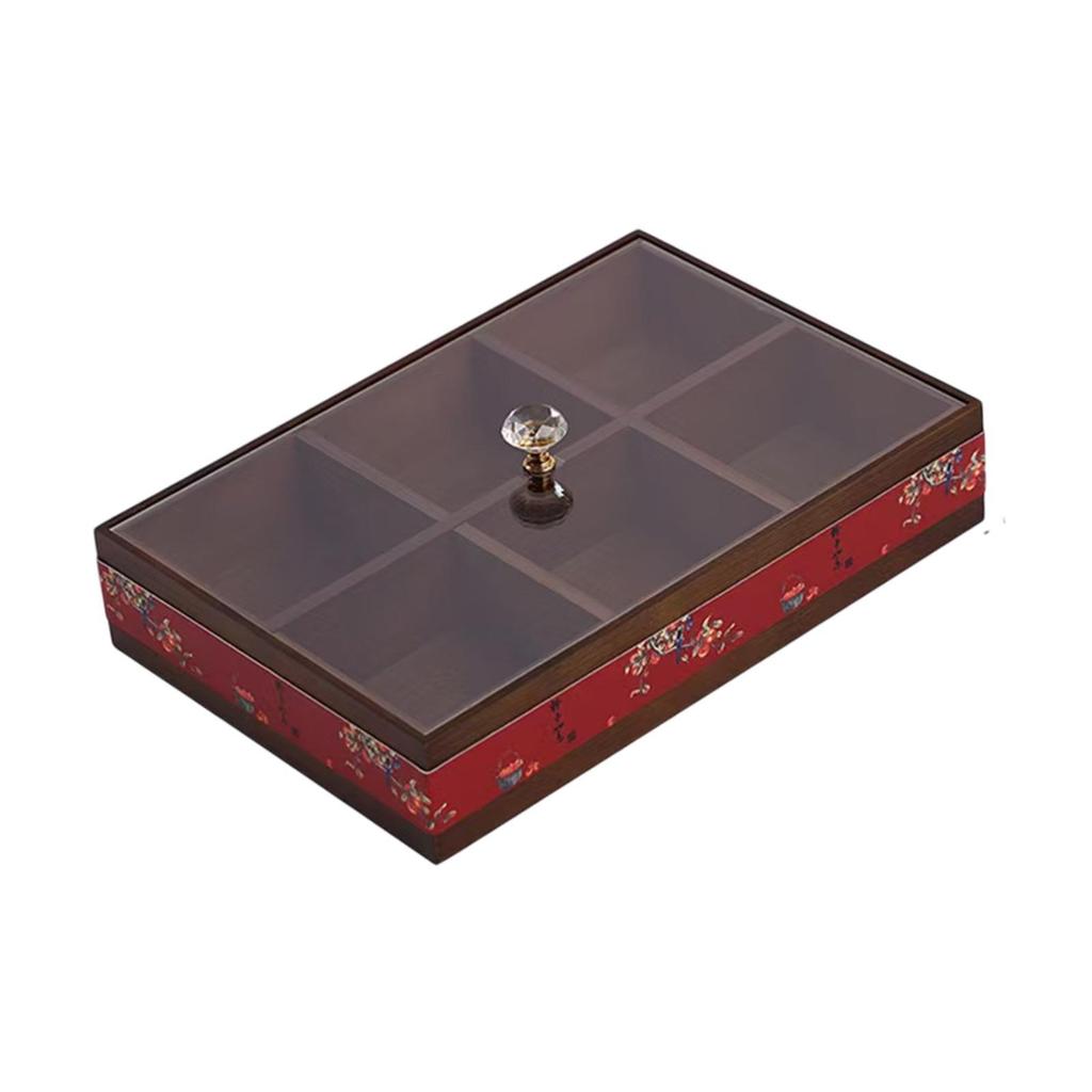 Divided Serving Tray Appetizer Decorative with Clear Lid for Candy And Fruits Dessert Cookies
