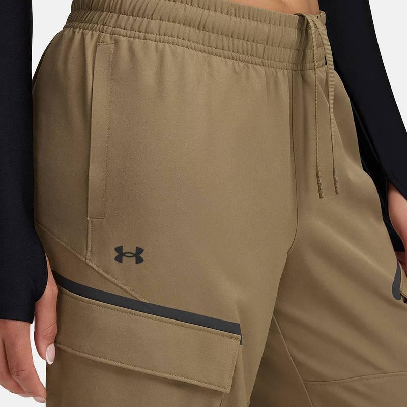 Under Armour Unstoppable Logo Sports Casual Woven Cargo Pants Women Pants Khaki 1386481-251