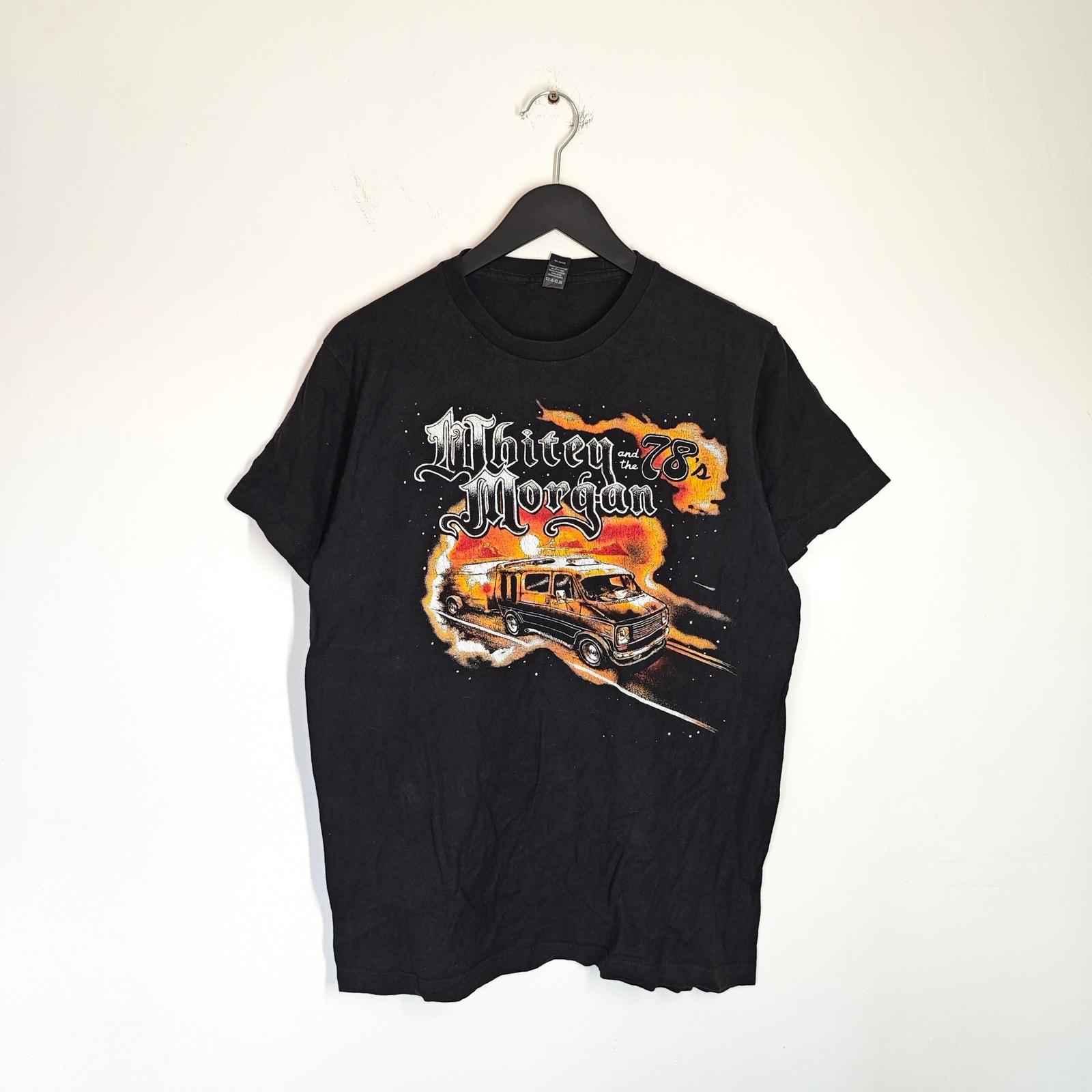 Whitey Morgan and the 78s T-Shirt Black Mens Medium Hard Times 2018-2019 Tour L