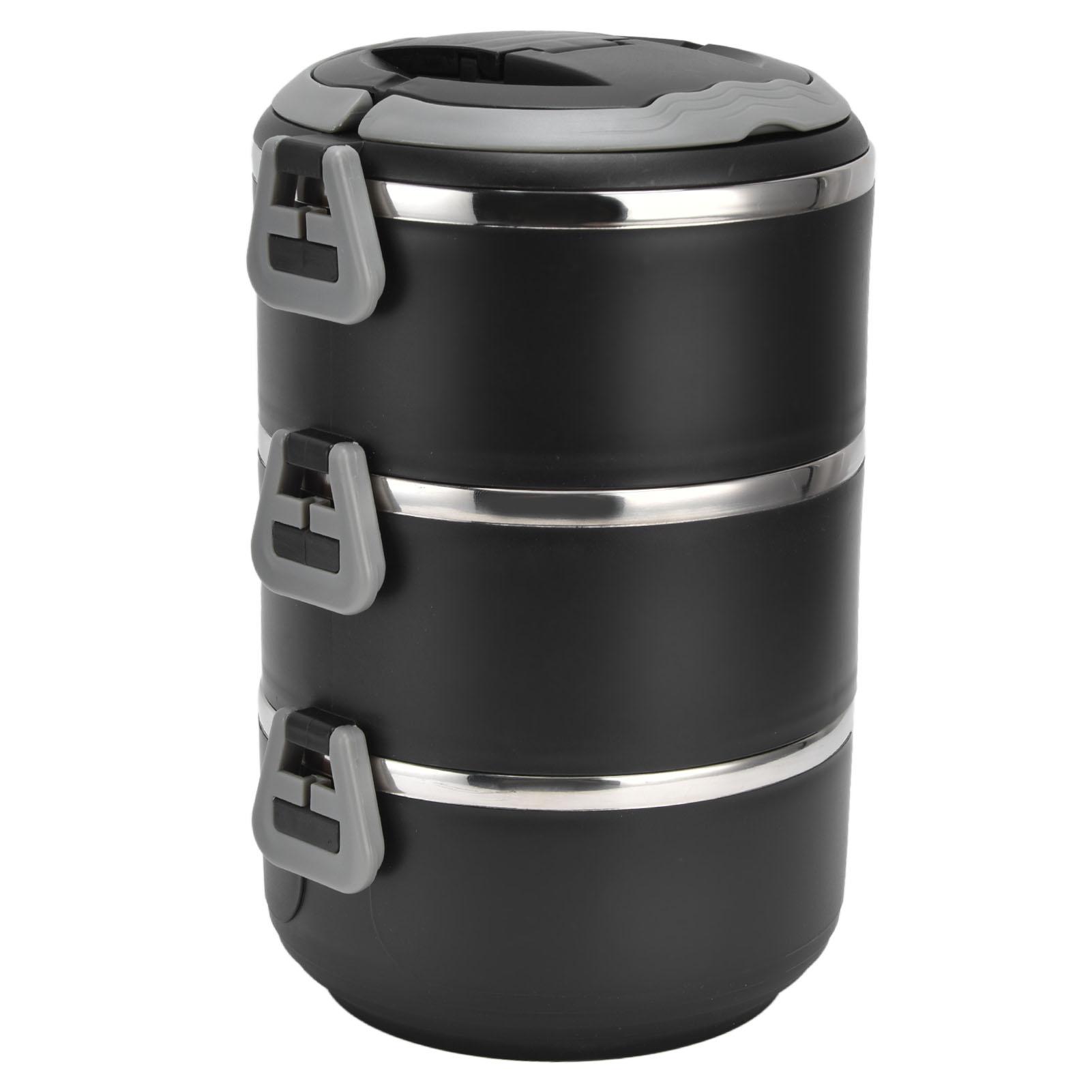 

Stackable Lunch Box Three Layers Stainless Steel Leakage Proof Portable Keep Warm Box for School Camping Picnic
