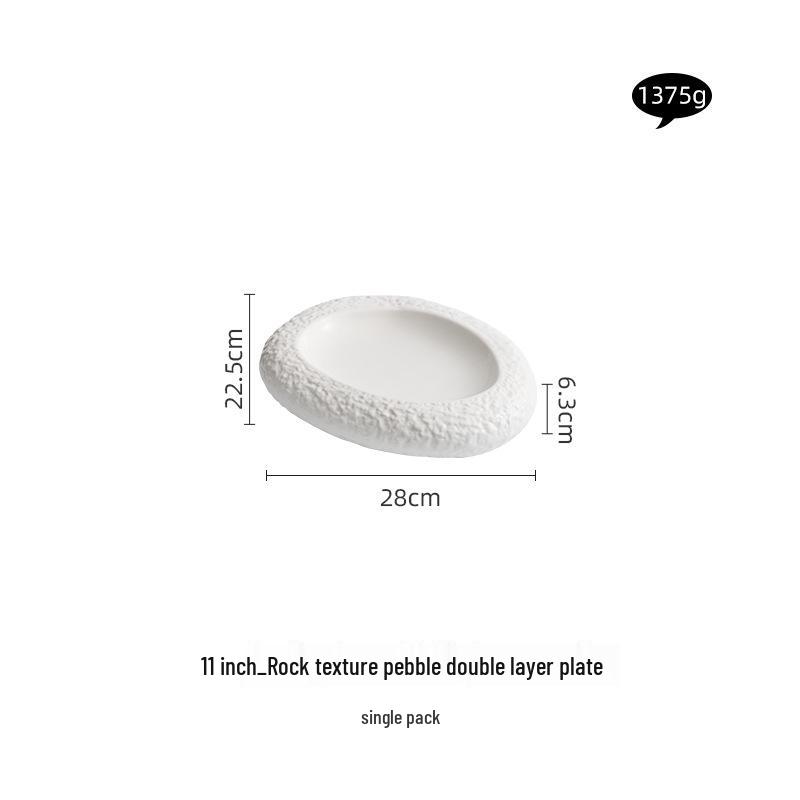 Artistic Ceramic Rock Pattern Plate: Irregular, High-End Design for Creative Cuisine In Hotels and Private Kitchens