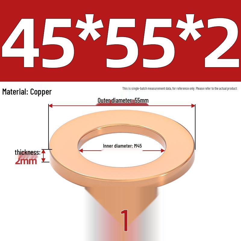 National Standard Red Copper Gasket Seal Ring and Flat Washer M3-M60mm for Marine Instruments