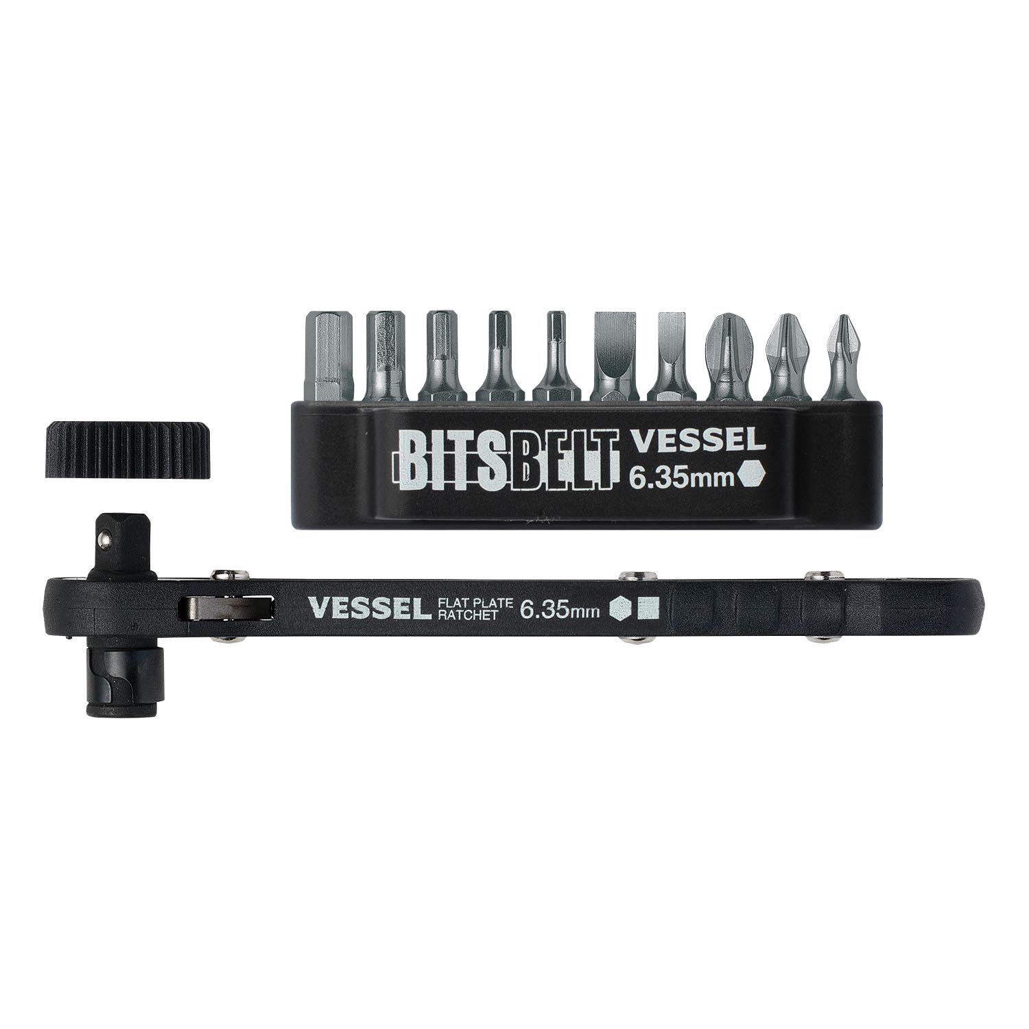 

VESSEL plate ratchet driver set 10 and hex (with Phillips, flathead, bits) TD-70