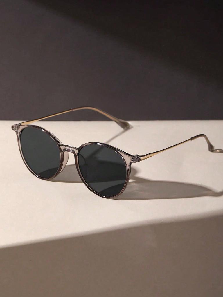 1Pc Fashion Round Metal Plastic Frame Women Sunglasses For Men Daily Life Shades Eyewear Accessories.