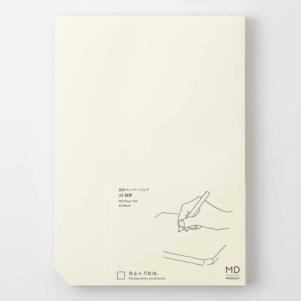 Midori MD Memo Paper Pad 15235006 A5, Unlined,