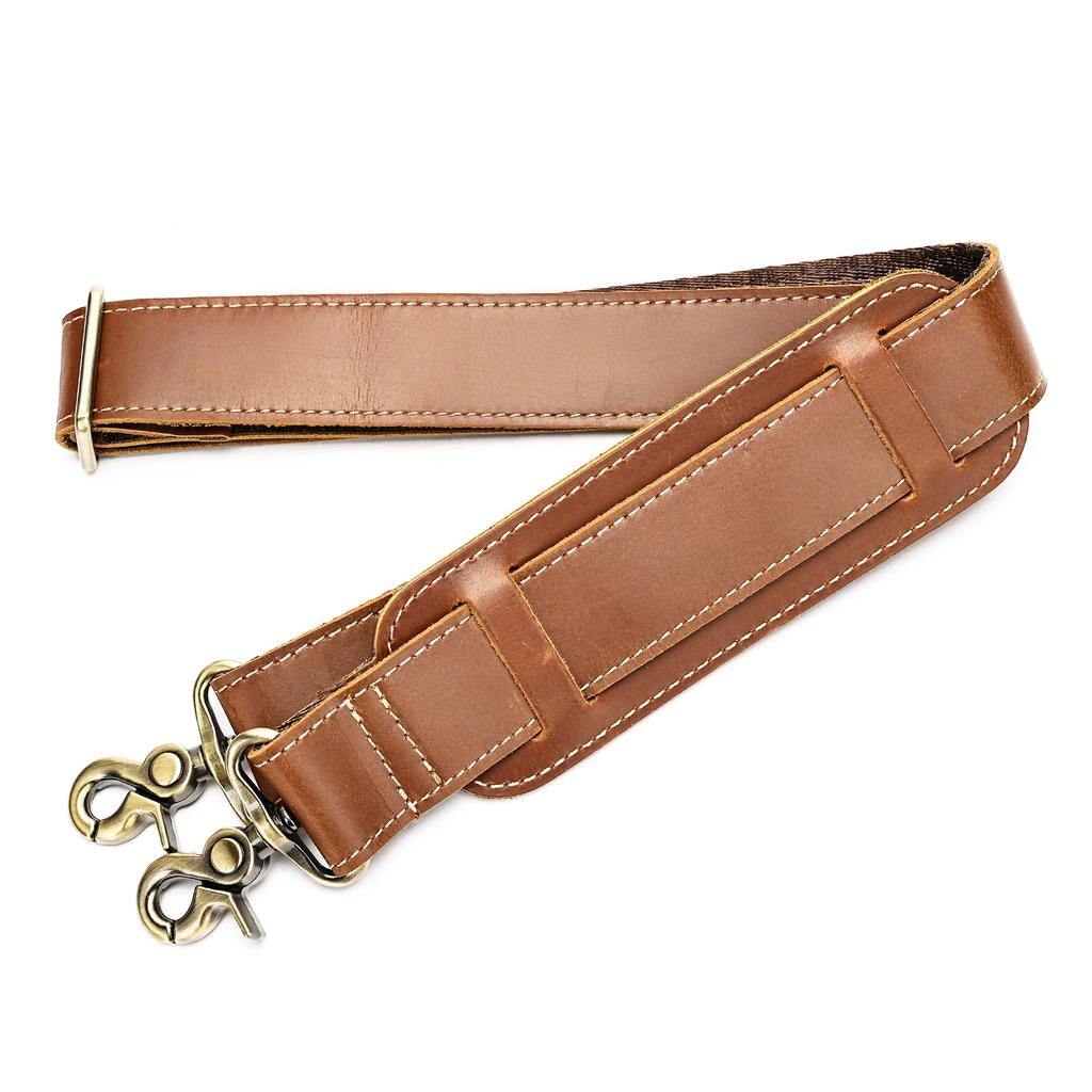 Vintage Fully Cow Leather Replacement Shoulder Strap for Briefcase Luggage Messenger Bag Sling Detachable Shoulder Strap