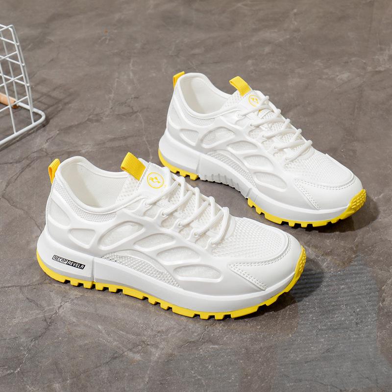 

Женская обувь Летние дышащие повседневные кроссовки Женские универсальные кроссовки на толстой подошве Высококачественная повседневная обувь Обувь на платформе 40 жёлтый