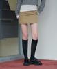 Ledeoli Vent Cotton Mini Skirt [Black]