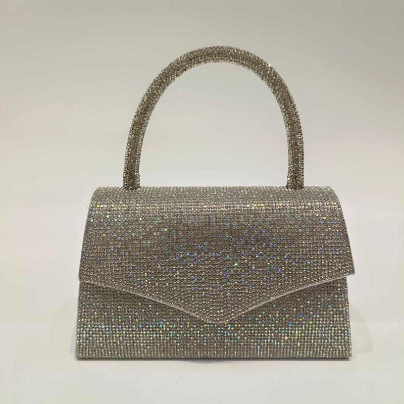 2025 New Luxury Super Shiny Diamonds Evening Clutch Bag High End Party Women Color Rhinestone Handbag Lady Wedding Shoulder Bag
