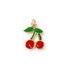 1 Piece Brass Charms 18K Gold Plated Red Cherry Fruit Cubic Zirconia Pendants For Necklace Bracelet Earrings Jewelry Making